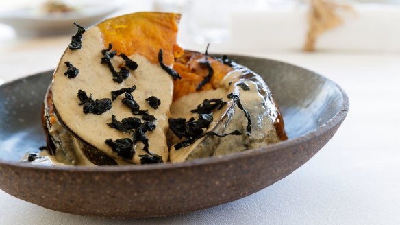 Pumpkin and kombu with a rich umami-laden sauce.