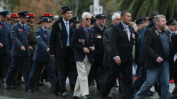 The Anzac Day parade in Melbourne in 2015, which was to be the target of the planned attack.