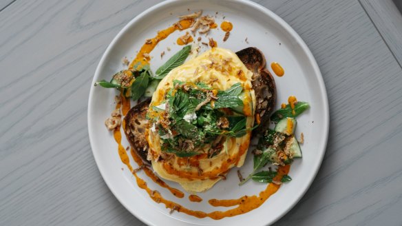 Truffled chilli scrambled eggs at Blackwood Bondi.