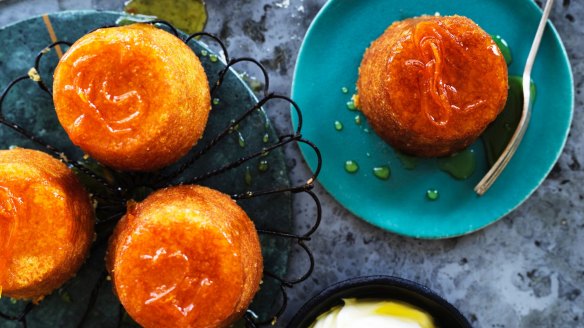 Adam Liaw's orange and ginger rum cakes.