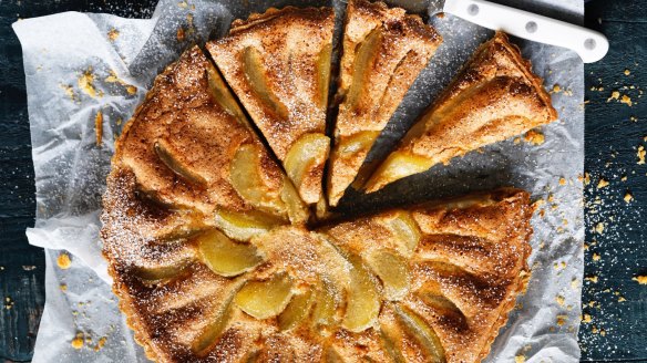 Danielle Alvarez's brown butter and cardamom pear tart.