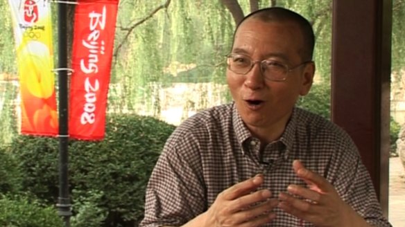 Liu Xiaobo during an interview at a park in Beijing in 2008.