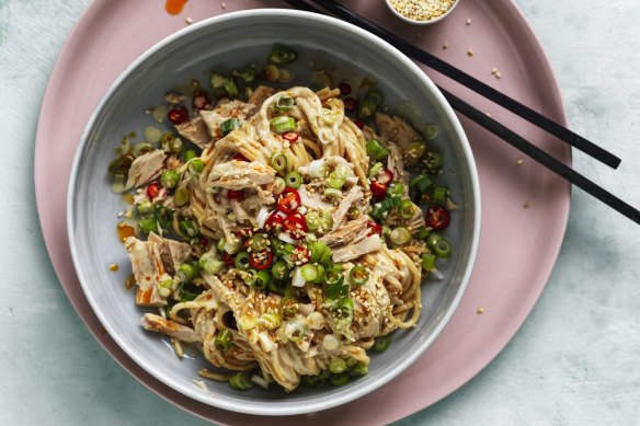 Chilli tuna and sesame noodles.