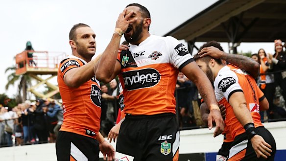 Josh Addo-Carr thinks of his uncles each time he scores a try.