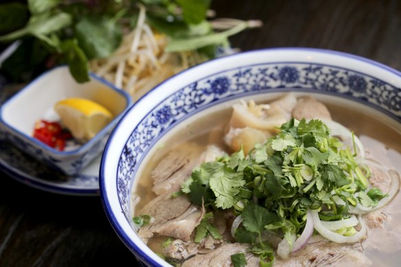 The pho served at  Hem 27 at Showgrounds Village in Flemington offers six different toppings