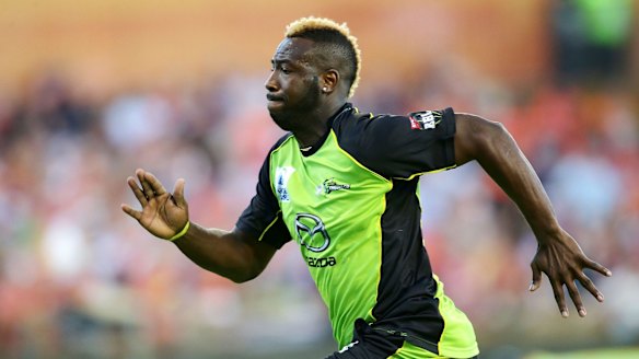 Injured: Andre Russell of the Thunder .