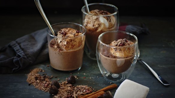 Spicy dark hot chocolates.