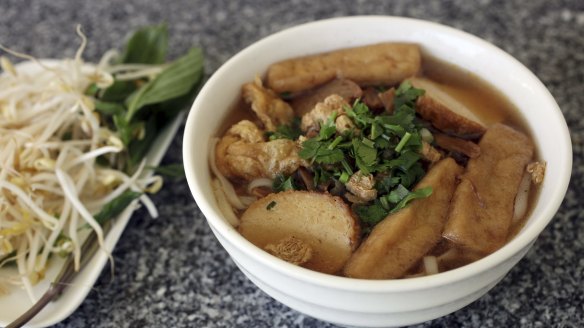 Even Buddhist monks dig Loving Hut, a set of vegan-friendly restaurants located in western Sydney. Pictured is the faux pho.