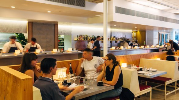 Banquette seating in Supernormal, Melbourne.