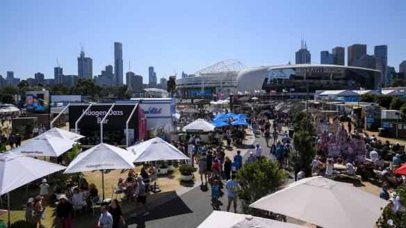 Grand Slam Oval was a hub for food and entertainment at the Australian Open in 2019. 