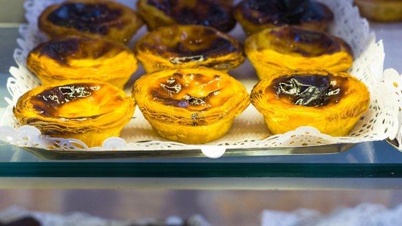 Famous Portugese custard tarts from Confeitaria Nacional, Lisbon's oldest pastry shop. 