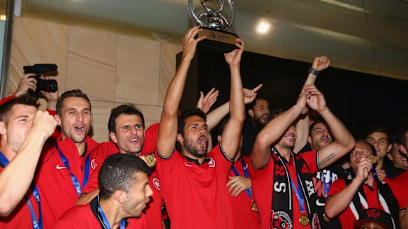 Champions: Nikolai Topor-Stanley gives the crowd what it wants.