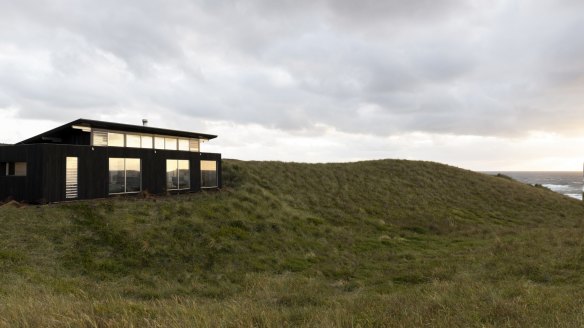 One of the luxury Kittawa lodges on the rugged Tasmanian coastline. 