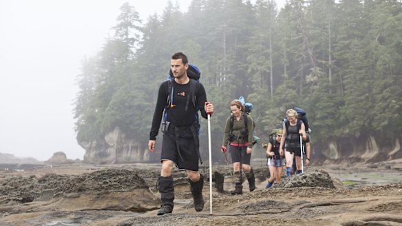 Hikers near Owen Point on the West Coast Trail.