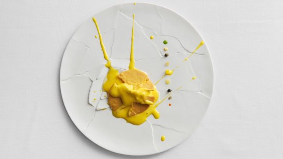 Modena Osteria Francescana's Oops I dropped the lemon tart dish. 