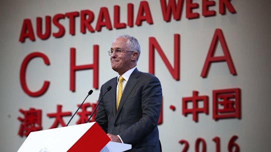 Mr Turnbull is on his first official visit to China since becoming prime minister.