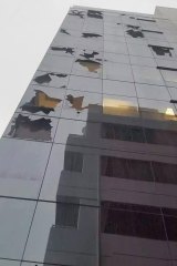 Significant damage suffered to windows in the CBD.
