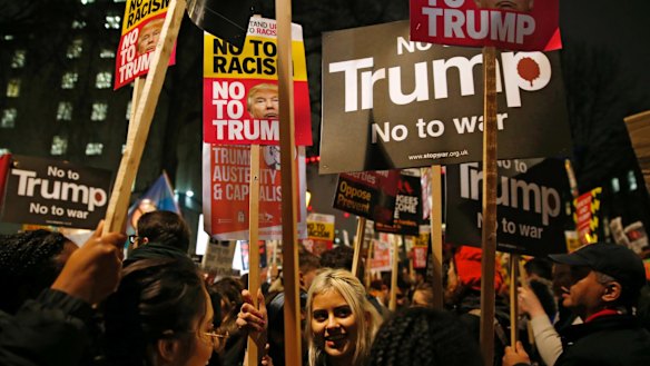 Outside Downing Street in London.