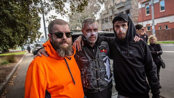 Archie Roach's foster son Andy Brigham (middle) with his sons Wesley (left) and John (right).