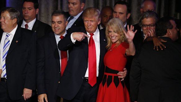 US President-elect Donald Trump and campaign manager Kellyanne Conway.