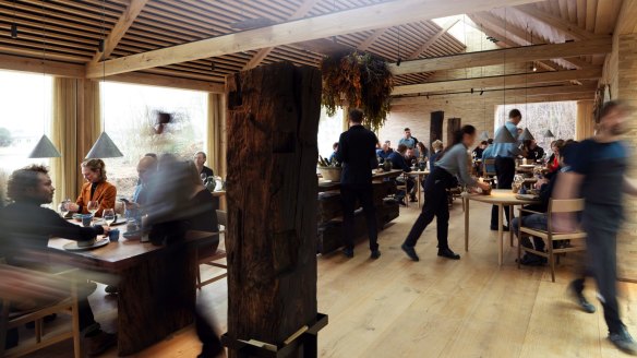 The dining room in full swing at the Noma 2.0 in Copenhagen.
