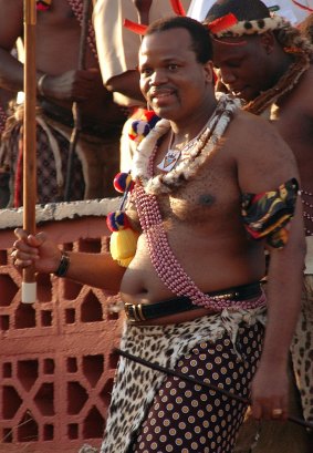 Mswati III at the reed dance in 2006. He has been king since he was 18 years old.