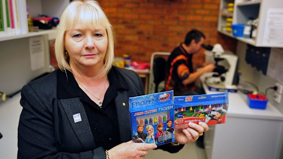 Asbestos Council of Victoria chief executive Vicki Hamilton holds grave concerns after asbestos testing of crayons.