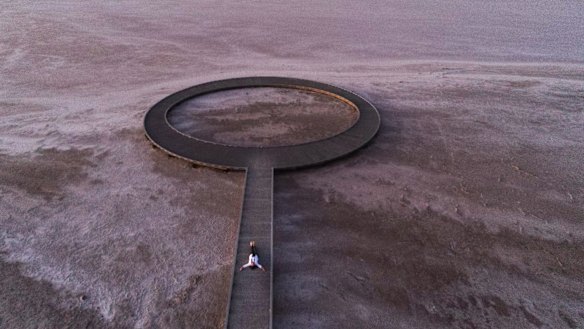 Tour operator Julie Pringle at Lake Tyrrell.