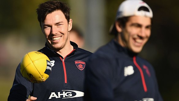Happy days: Michael Hibberd is enjoying his footy again.