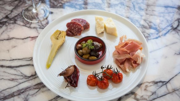 The antipasto plate at Mezzanino, which has taken over the old Fratelli Fresh site in Waterloo.