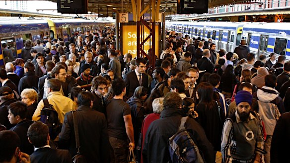 Trains that could ease the peak-hour crush are sitting idle.  