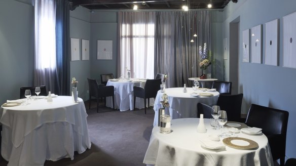 One of the three dining rooms at Osteria Francescana.