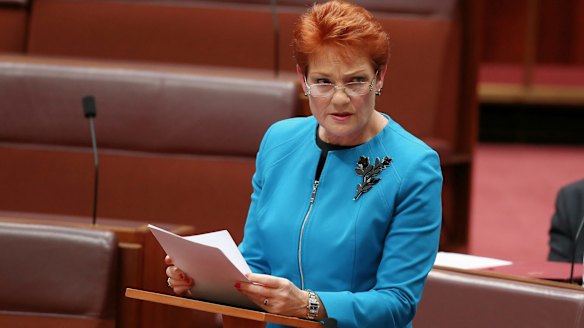 In her first speech in the Senate last week, Pauline Hanson said Australia was in danger of being "swamped" by Muslims.