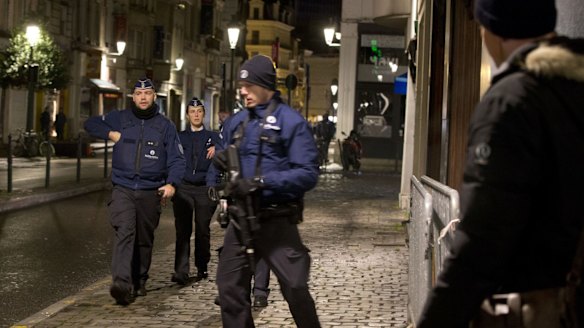 Police on patrol in Brussels last November. 