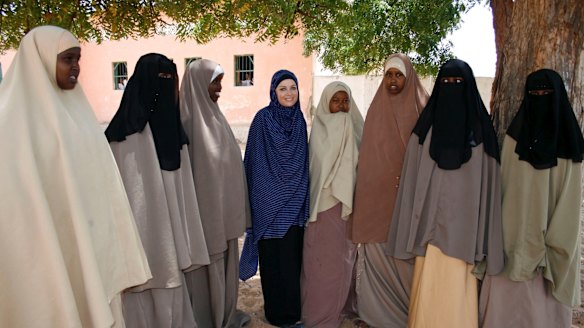Imogen Bailey with women in Mogadishu on the latest series of <i>Go Back to Where You Came From?</i> 