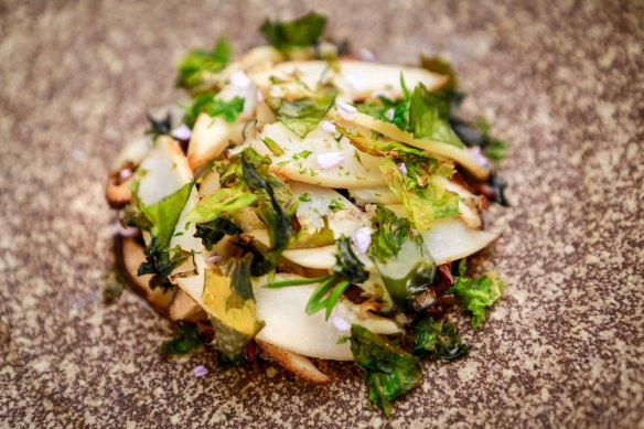 Ryan Sessions' abalone and shiitake dish.