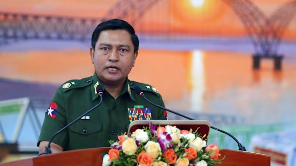 Major General Soe Naing Oo, chairman of the Myanmar's military information committee, at a press conference on Tuesday.