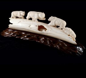 A Meiji carved ivory group of bears is in the Cammack Collection.