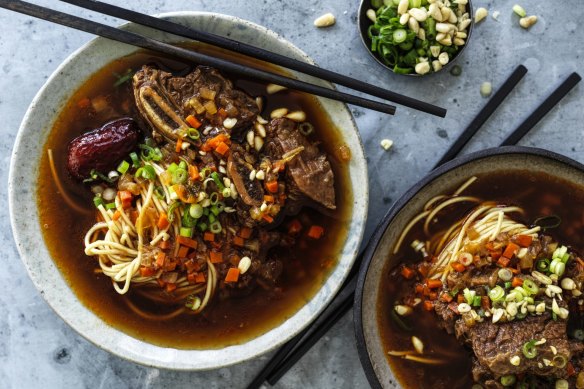 Neil Perry prefers to serve these braised ribs with noodles.