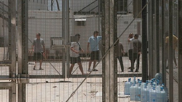 Asylum seekers at the Manus Island detention centre.