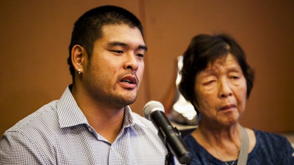 Michael Chan, pictured here with his mother Helen, is attempting to fly to Cilacap, the port town near Nusakambangan, ahead of his brother's execution. 