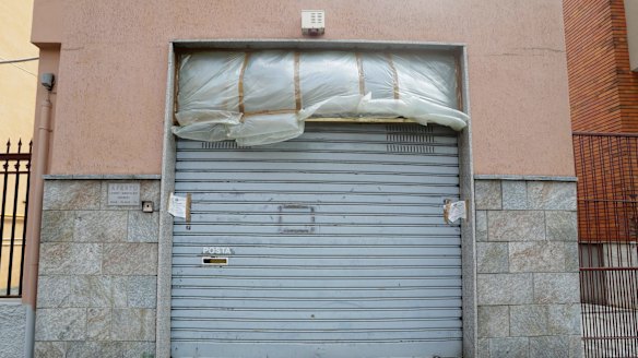 Italian Police's seals are placed on the shut gate of the photo studio, where according to investigators, Lukasz Pawel Herba kidnapped Chloe Ayling in Milan, Italy.