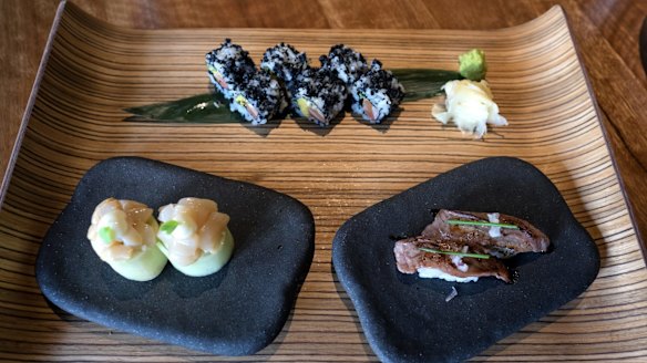 Sushi, scallops, beef at Toko.
