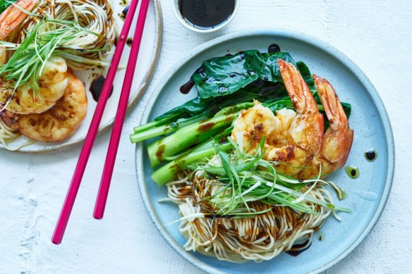 Prawn oil noodles.