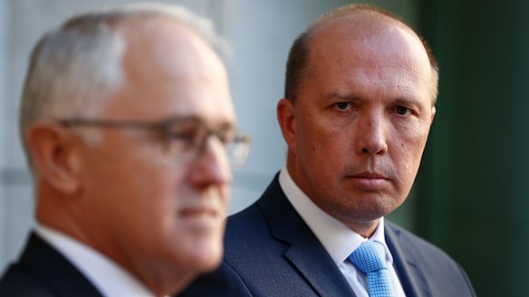 Prime Minister Malcolm Turnbull with Immigration Minister Peter Dutton.