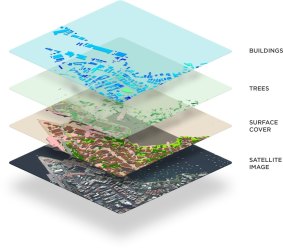 An example of the various layers of the Geoscape platform.