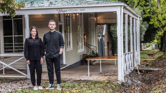 Liam Thornycroft (pictured with Beppe's co-owner Samantha Mackley) has to decide if it's worth reopening his Daylesford restaurant with all the restrictions and no federal government support.