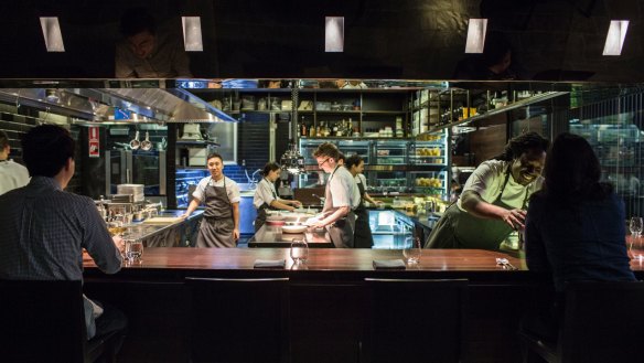 The bar in action at Momofuku Seiobo Restaurant,