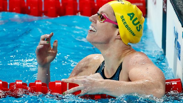 Medal hope: Emily Seebohm won the gold medal in the 200m backstroke at the FINA World Championships in August.