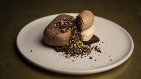 Chocolate, cashew milo, malt ice-cream.